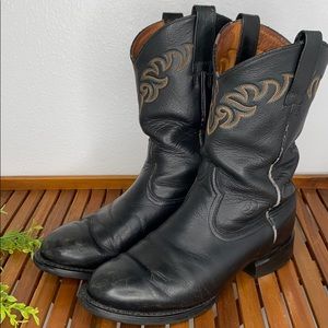 Ariat Black Leather Cowboy Work Boots Men’s 7.5 EE